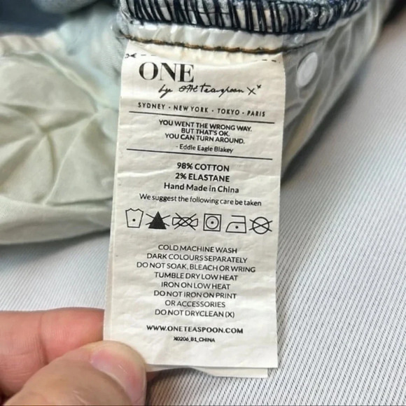 NEW ONE X ONE TEASPOON Freebird ll Low Waist Distressed Zipper Hem Size 28 - Picture 5 of 12